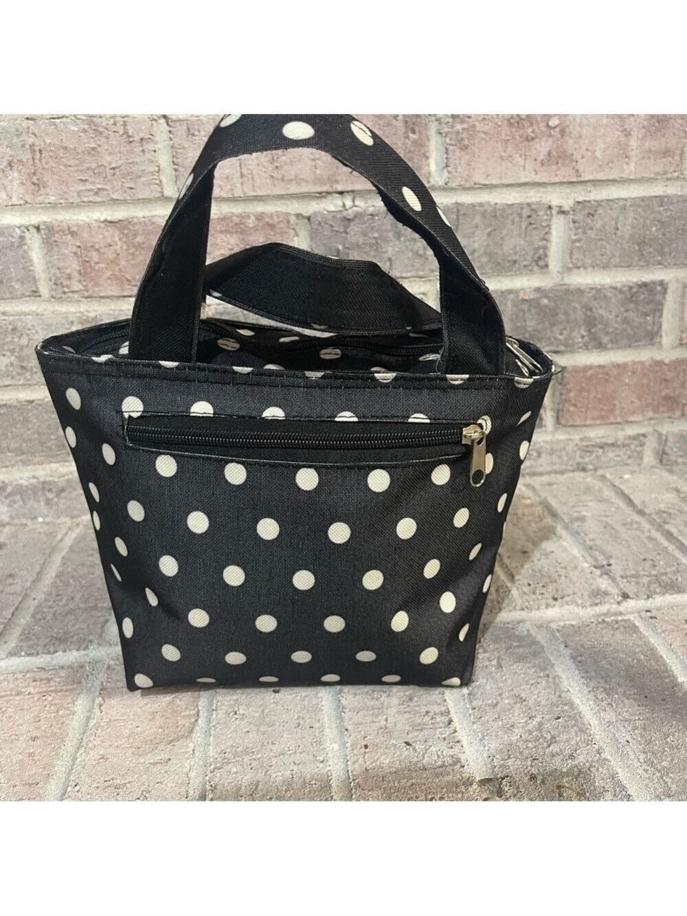 Polka Dot Tote Bag - Black and White - Picture 3 of 9